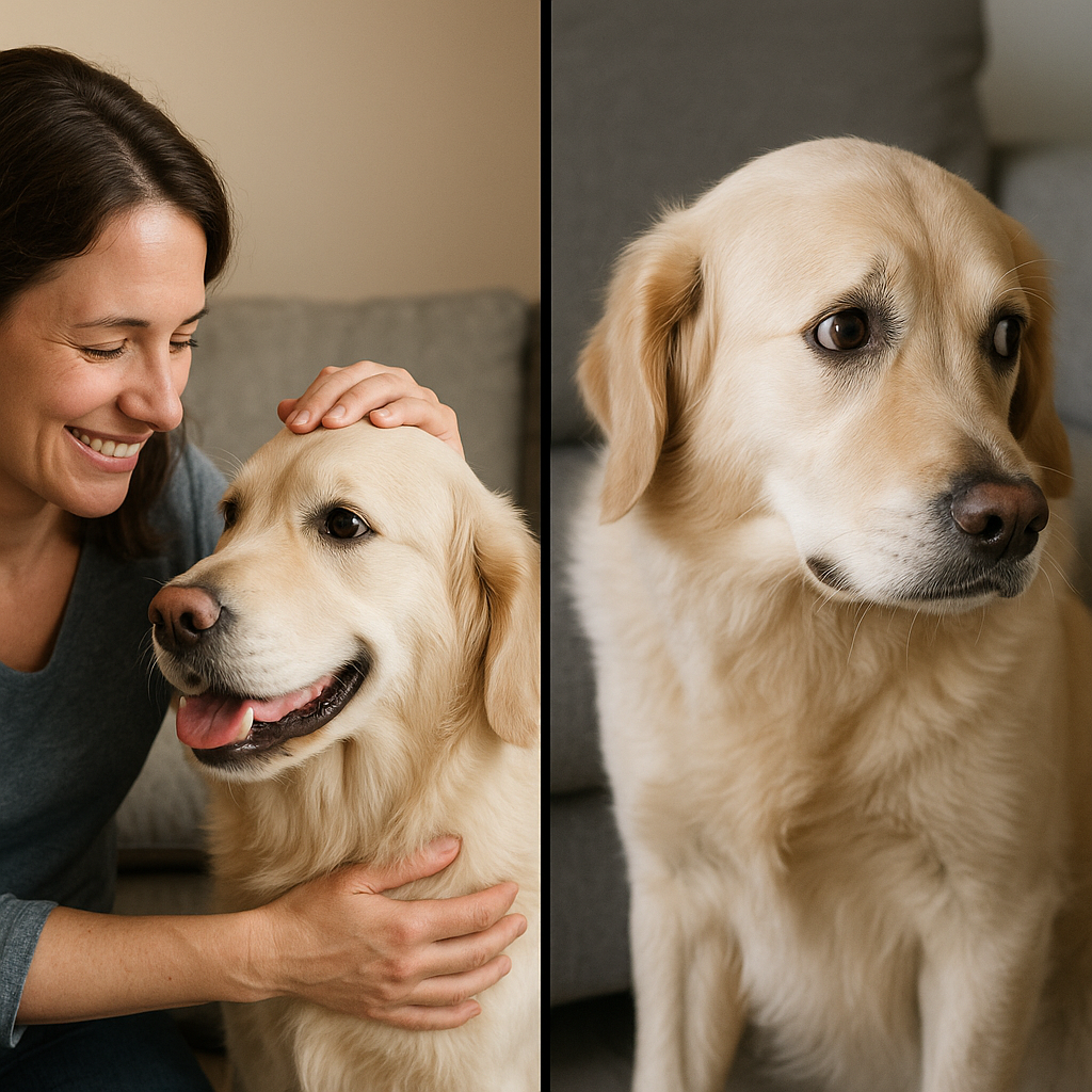 Comparison of positive mutual gaze bonding versus a stressed dog avoiding eye contact